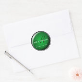 Monogram Envelopzegel :: Smaragd Ronde Sticker (Envelop)