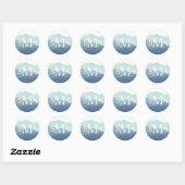 Monogram Envelopzegel voor gebergte Ronde Sticker (Vel)