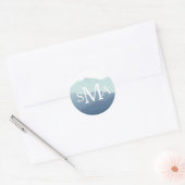 Monogram Envelopzegel voor gebergte Ronde Sticker (Envelop)