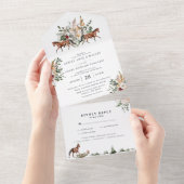 Monogram | Equestrian English Manor Wedding All In One Uitnodiging (Afscheurbaar)