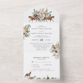 Monogram | Equestrian English Manor Wedding All In One Uitnodiging (Binnen)