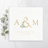 Monogram, Eucalyptus Ampersand, Wit & Goud Servet