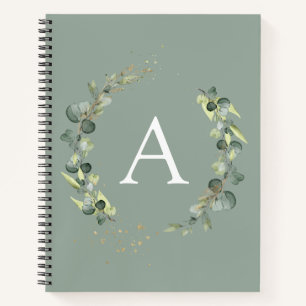 Monogram Eucalyptus Emerald Green Botanische lapto Notitieboek