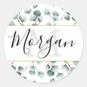 Monogram Eucalyptus groen gunstiger Stickers (Voorkant)