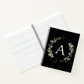 Monogram Eucalyptus Groen Wit Botanisch Notitieboe Notitieboek (Binnen)