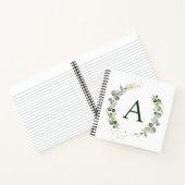 Monogram Eucalyptus Groen Wit Botanisch Notitieboek (Binnen)