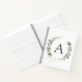 Monogram Eucalyptus Groen Wit Botanisch Notitieboek (Binnen)