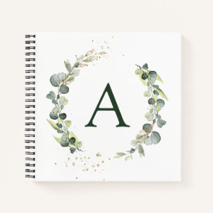 Monogram Eucalyptus Groen Witte Botanische Notitieboek