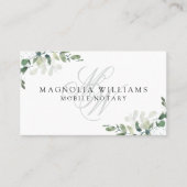Monogram Eucalyptus Mobile Noteermachine Visitekaartje (Voorkant)