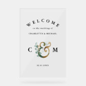 Monogram Eucalyptus verdure or mariage accueil (Recto)