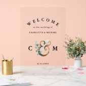 Monogram Eucalyptus verdure or mariage accueil (Mariage)