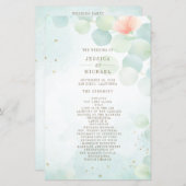 Monogram Eucalyptus Waterverf Weddenschap Programm (Voorkant / Achterkant)