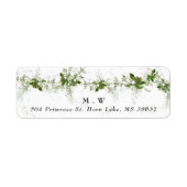 Monogram Eucalyptus Wreath Wedding Envelope Etiket (Voorkant)