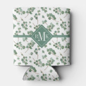 Monogram | Eucalyptus Zilver Dollar Boom Bladgroen Blikjeskoeler (Achterkant)