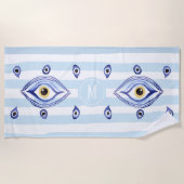 Monogram Evil Eye Nazar Tendance moderne Serviette (Devant)