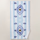 Monogram Evil Eye Nazar Tendance moderne Serviette (Devant)