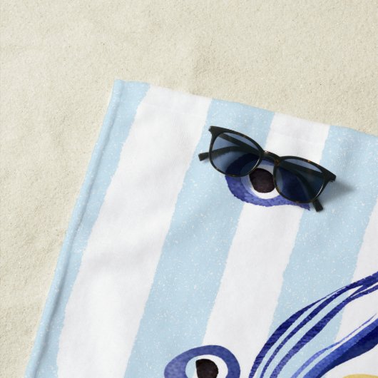 Monogram Evil Eye Nazar Trendy moderne strandlaken (In situ)