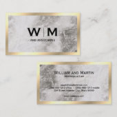 Monogram | Executive Gold Border Marmer Visitekaartje (Voorkant / Achterkant)