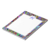 Monogram Exuberant Kleur Zigzag Abstract Blocnote (Gedraaid)