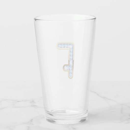Monogram F - 16 oz glas (Achterkant)