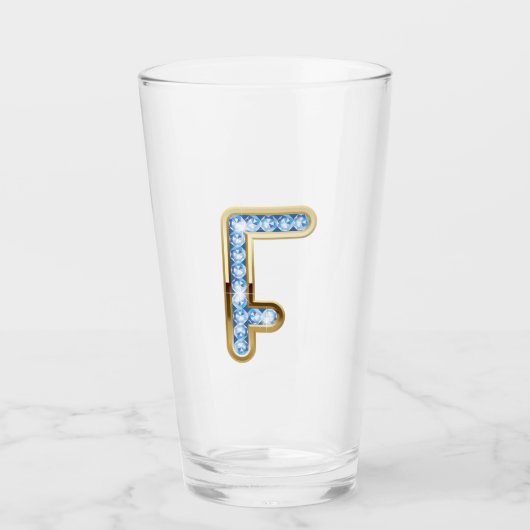 Monogram F - 16 oz glas (Voorkant)