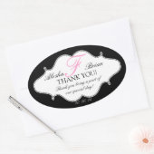 Monogram F Bruiloft Dank u Stickers Ovaal (Envelop)