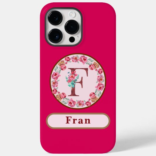  Monogram F Floral Case-Mate iPhone Case (Achterkant)