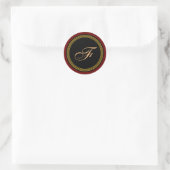Monogram "F" goudkleurig script Ronde Sticker (Tas)