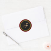 Monogram "F" goudkleurig script Ronde Sticker (Envelop)