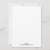 Monogram F Initiaal zwarte en witte uitnodiging (Achterkant)