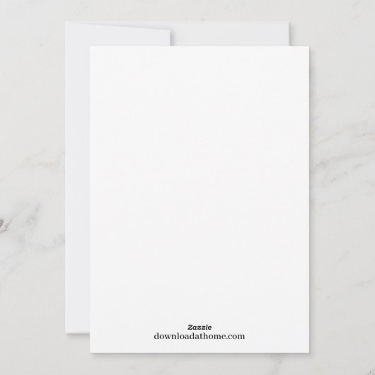 Monogram F Initiaal zwarte en witte uitnodiging (Achterkant)