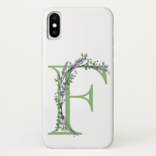 Monogram F lavender Eucalyptus iPhone X Hoesje