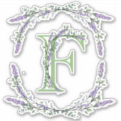 Monogram F lavender Eucalyptus Sticker (Voorkant)