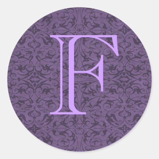 monogram F Ronde Sticker (Voorkant)
