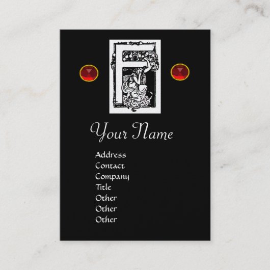 MONOGRAM F, RUBY Pearl Paper Visitekaartje (Voorkant)