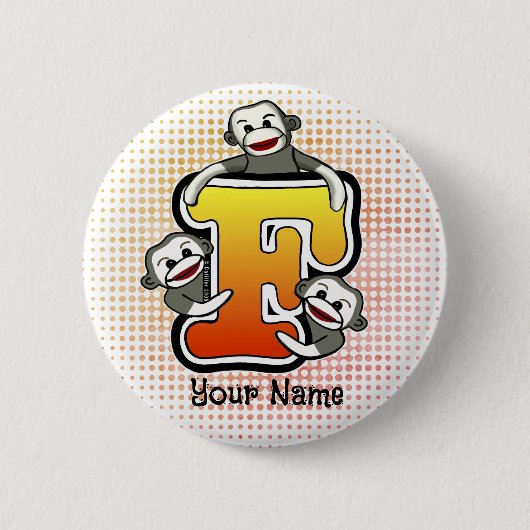 Monogram F sokaap Ronde Button 5,7 Cm (Voorkant)