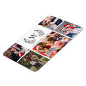 Monogram Familie Foto Collage Magneet (Linkerzijde)