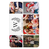 Monogram Familie Foto Collage Magneet (Verticaal)