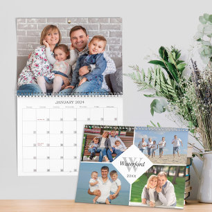Monogram Familie Foto's Modern 2024 Kalender