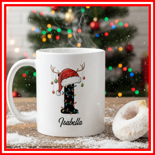 Monogram Familie Kerst Antliers Kerstman Hoed FOTO Koffiemok