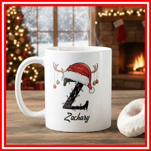 Monogram Familie Kerst Antliers Kerstman Hoed FOTO Koffiemok