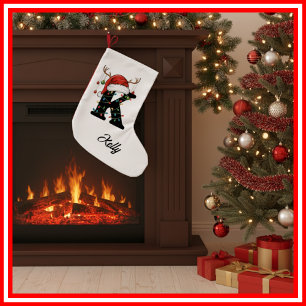 Monogram Familie Kerst Antliers Santa Hoed Klein Kleine Kerstsok
