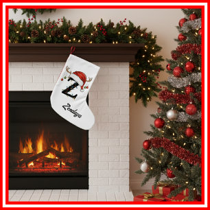 Monogram Familie Kerstgewei Santa Hat Klein Kleine Kerstsok