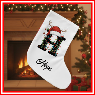 Monogram Familie Kerstgewei Santa Hat Kleine Kerstsok