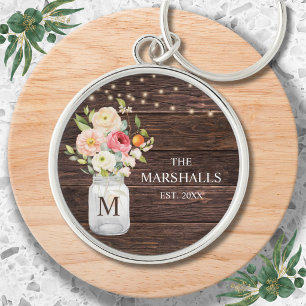 Monogram Familienaam Bloemstuk Metselwerkpot Rusti Sleutelhanger