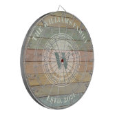 Monogram Familienaam  Crest Dartbord (Voorkant Links)
