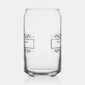 Monogram familienaam  datum blikvorm glas (Links)