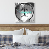 Monogram familienaam foto canvas afdruk (Insitu (Slaapkamer))