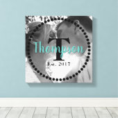 Monogram familienaam foto canvas afdruk (Insitu (Houten vloer))