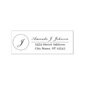 Monogram familienaam RSVP Adress Professional Rubberstempel (Afrduk)